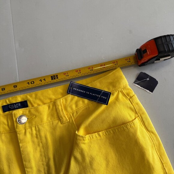 Chaps Slimming Fit Yellow Denim Capri Pants Womens size 14 NEW - Picture 5 of 7
